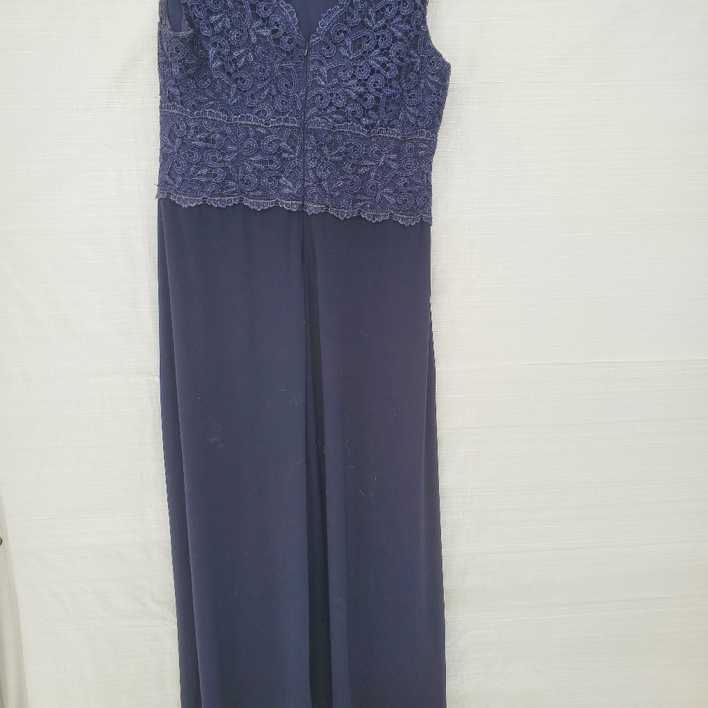 Alex Evenings Navy Sleeveless Gown Sz14P - Picture 13 of 16